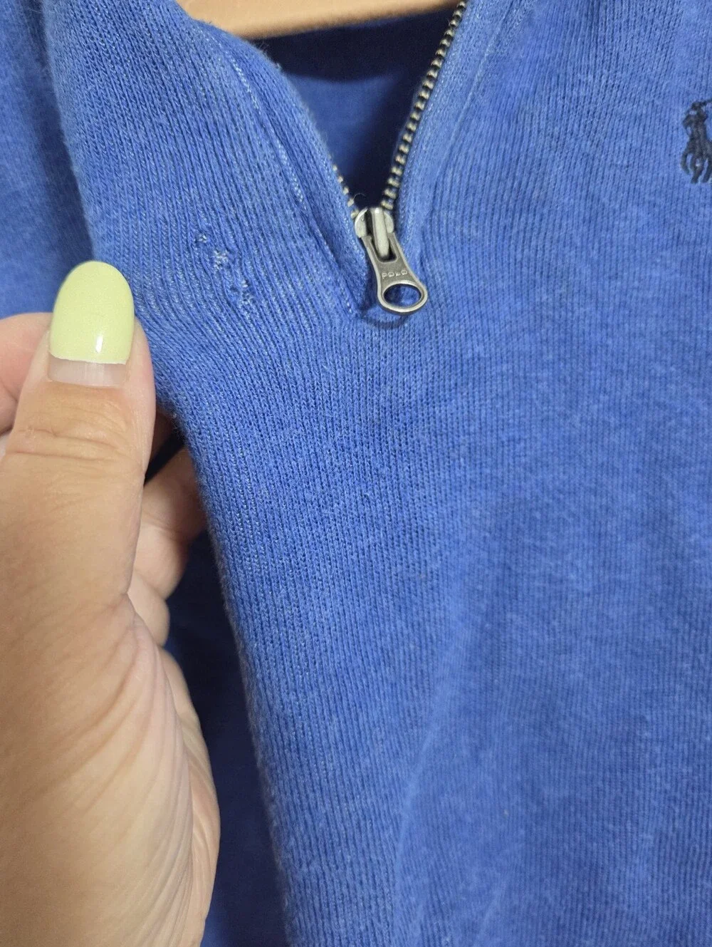 2 Pair Polo by Ralph Lauren Kid's Blue Half-Zip Sweater - Picture 3 of 4